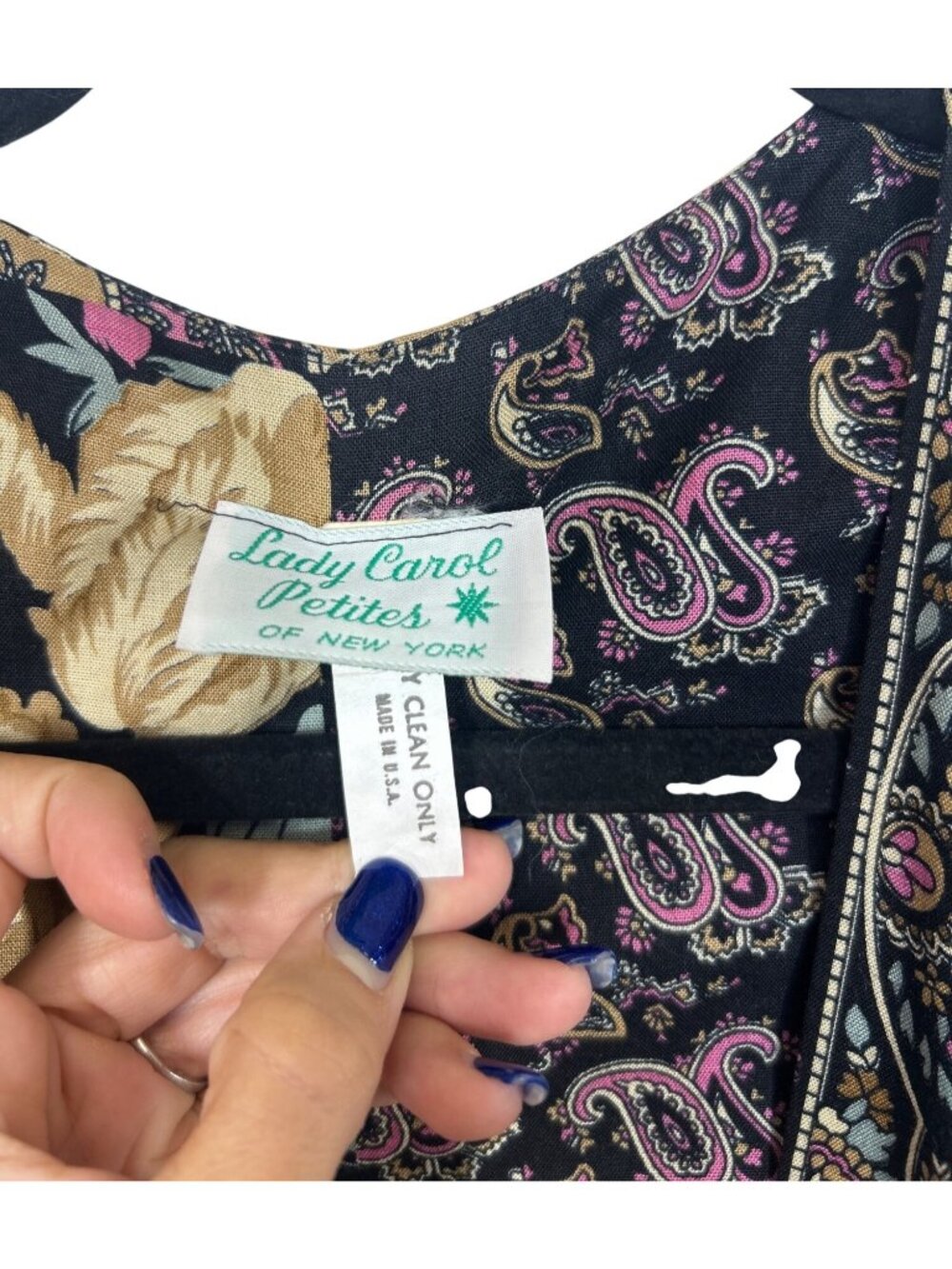 Lady Carol Petite Vtg Open Front Cardigan Women's M Floral Paisley Boho Eclectic - Picture 3 of 10
